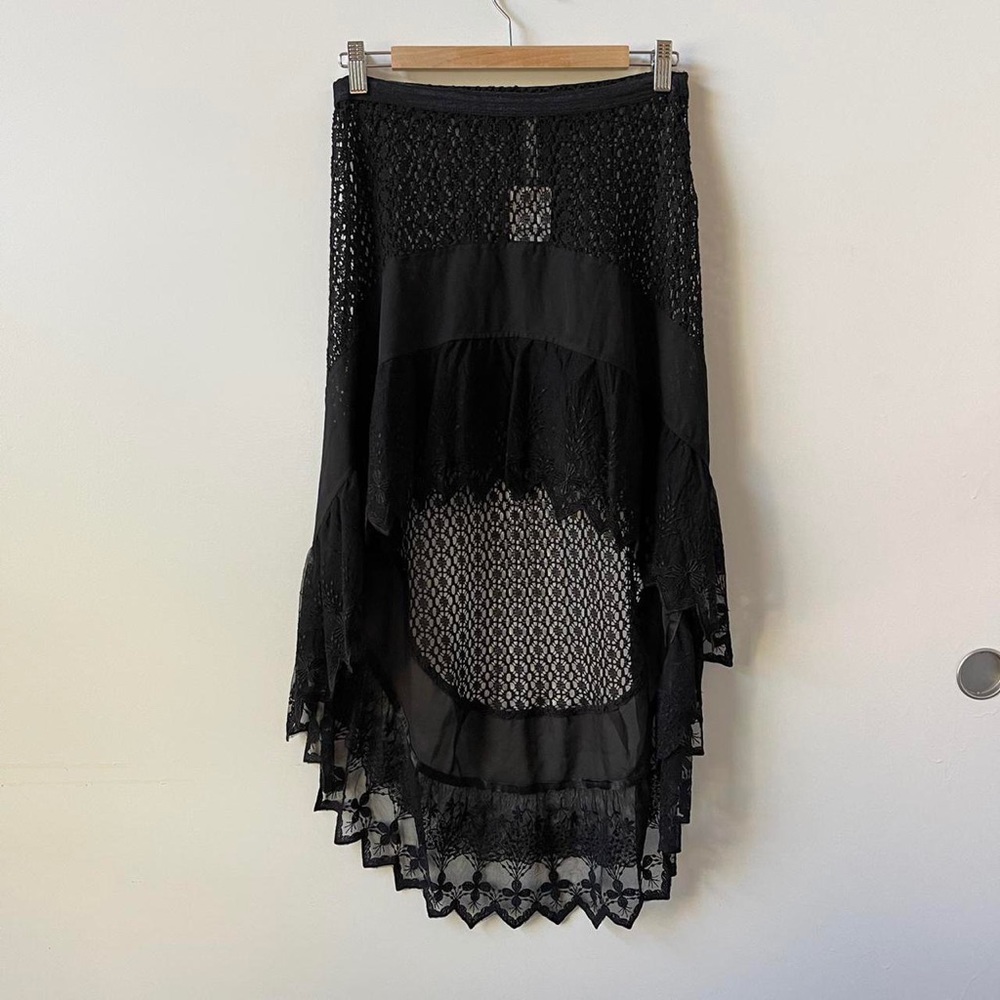 Free People New Romantics Hi-Low Crochet Skirt